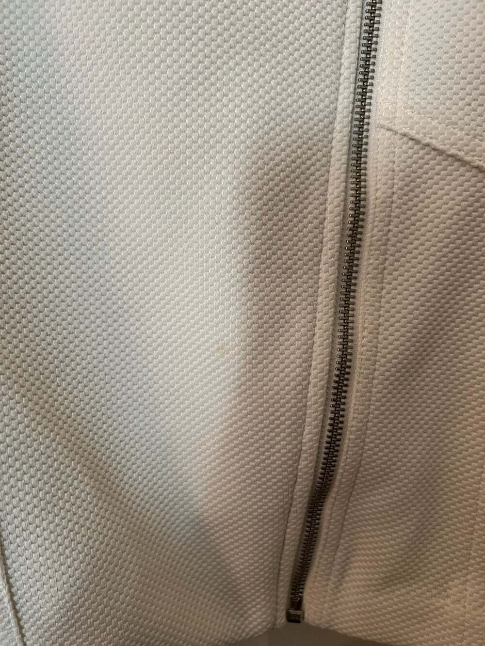 Express White Textured Knit Asymmetrical Zip Moto Jacket - Picture 2 of 9